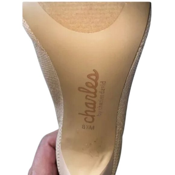 Charles David Stretch Beige Peep Toe Ankle Boots - Size 8.5 - Picture 5 of 8